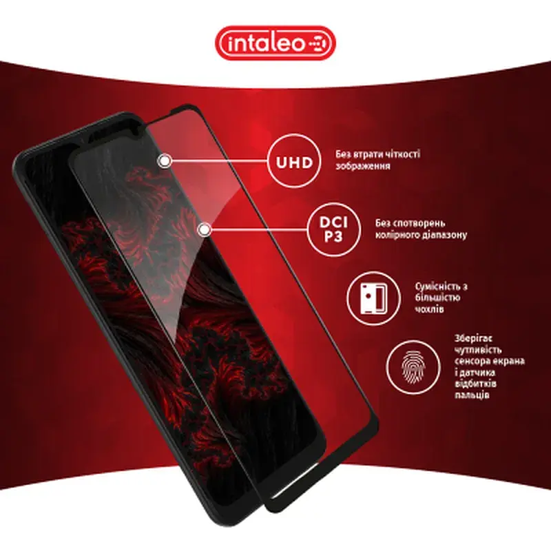 Скло захисне Intaleo Full Glue Samsung A03 Black (1283126521638) - фото 4