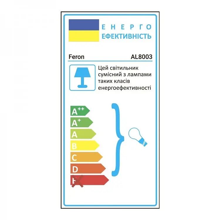 Накладний світильник Feron AL8003 під лампу білий (40166) - фото 6