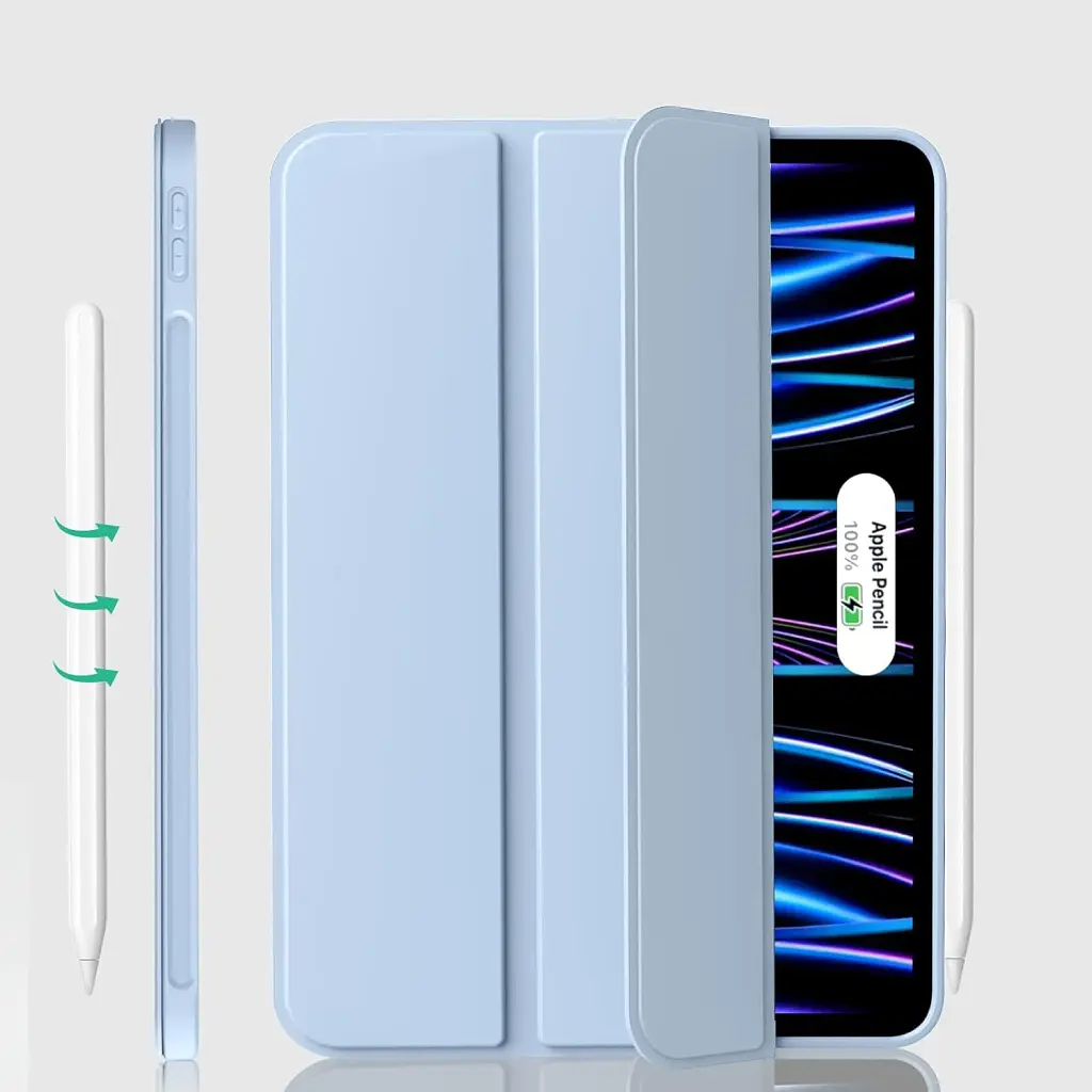 Чохол до планшета BeCover Tri Fold Soft TPU Silicone Apple iPad Pro 11" M4 2024 Light Blue (711748) - фото 4