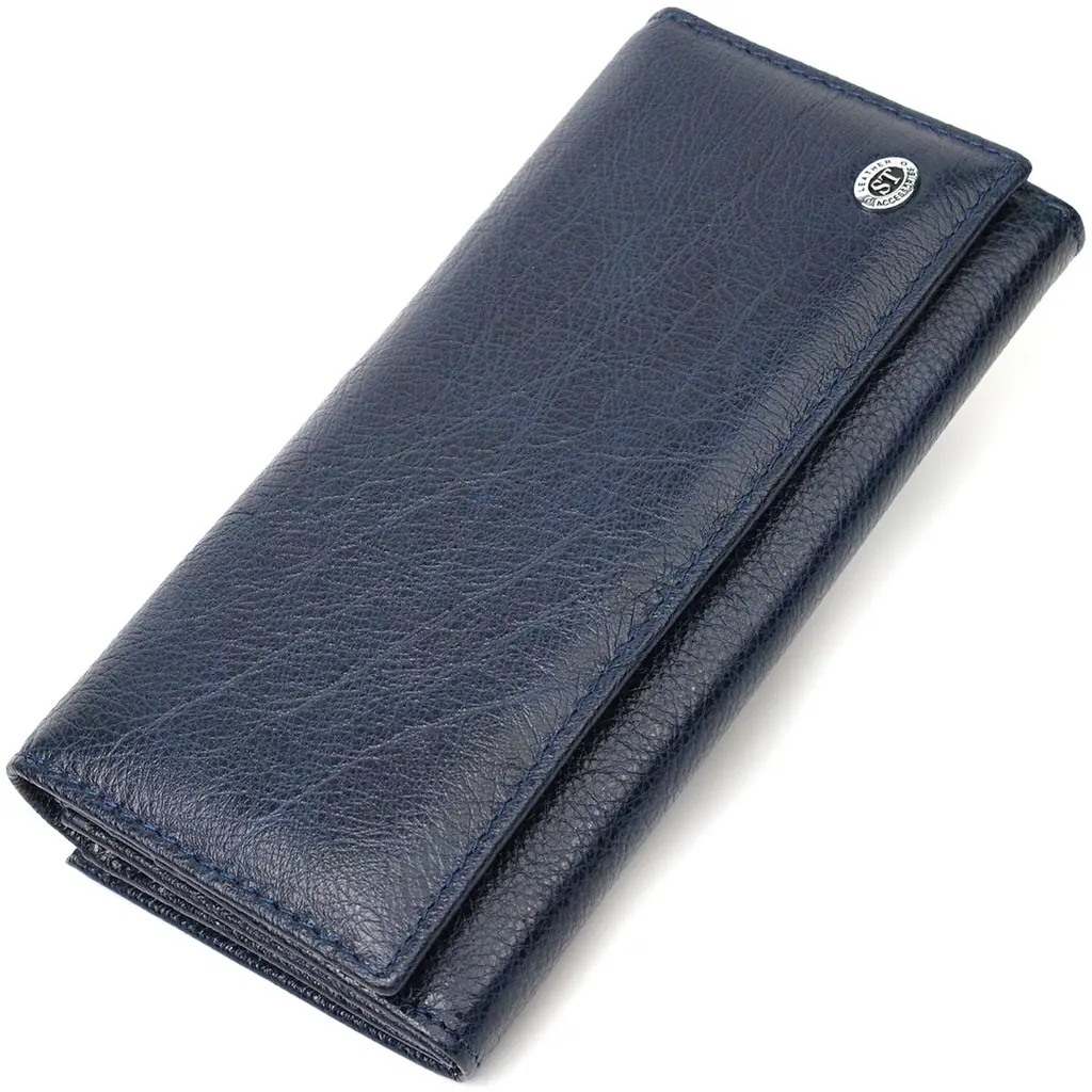 Місткий жіночий гаманець із натуральної шкіри ST Leather 19426 синій