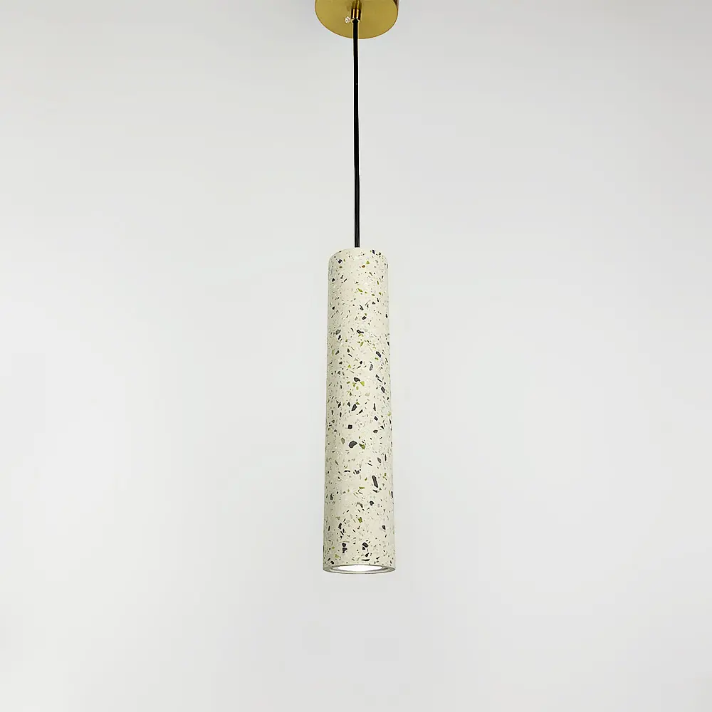 Подвес Terrazzo Cylinder Long с белым бетонным плафоном 30х6 см | Line F | Арт. MJ163-60*300 WT - фото 2