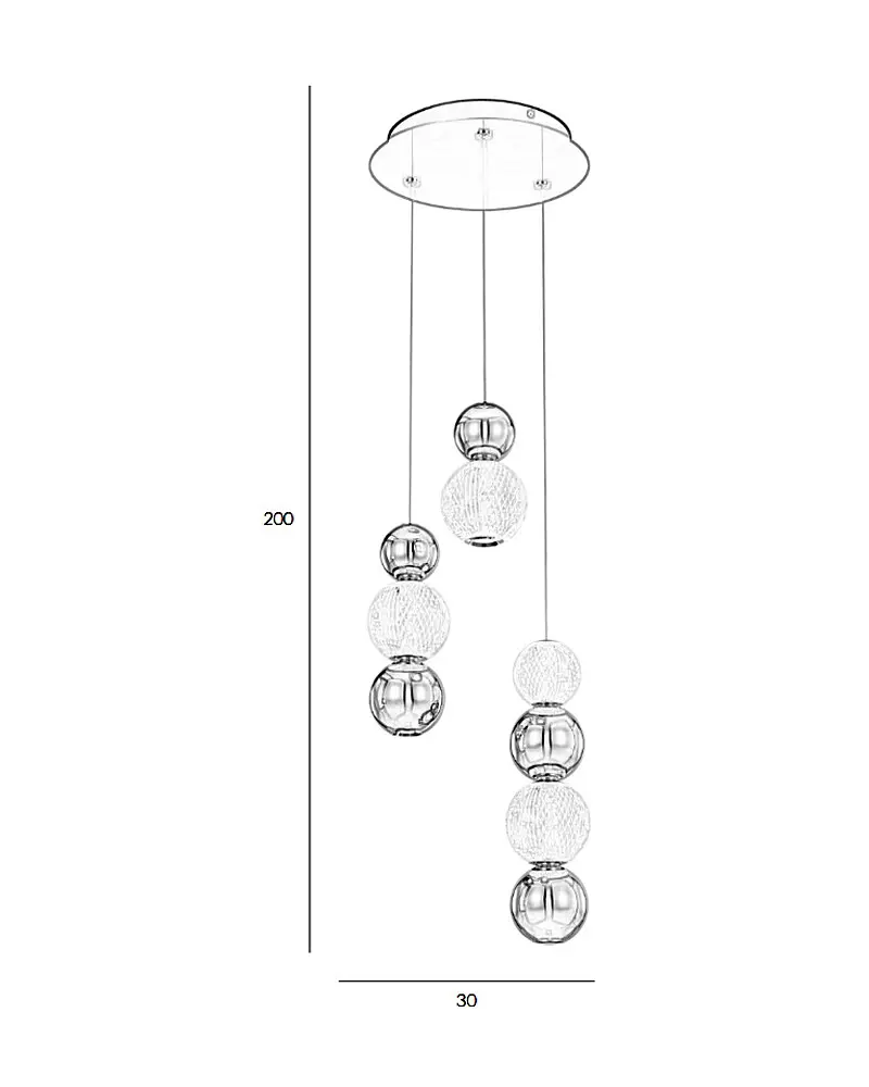 Подвесной светильник, люстра Italux PND-83728-21W-3K-CH Oter Led 4x21W 3000K 1300Lm IP20 - фото 3