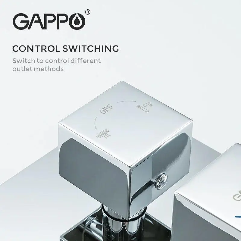 Душова система прихованого монтажу Gappo G7107-40, вилив - перемикач на лійку, 3-функції, хром, Хром - фото 6