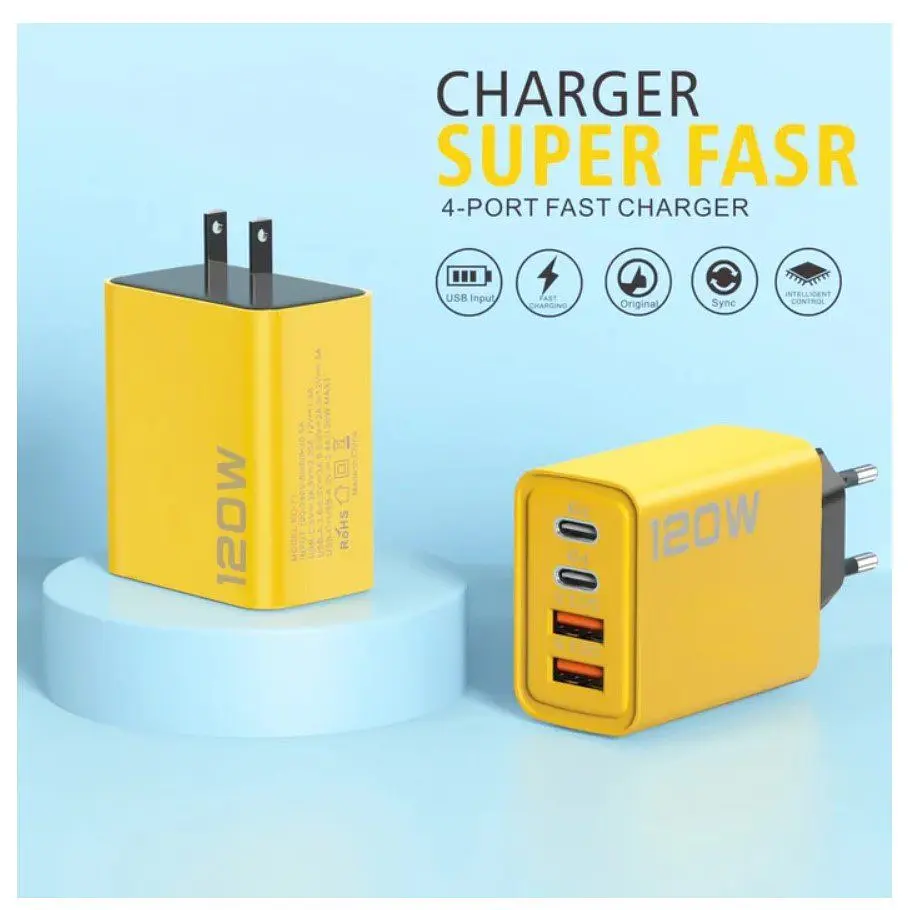 Універсальний зарядний пристрій Voltronic Super Fast Charger Dual PD Type-C + Dual QC3.0 USB 120W - фото 4