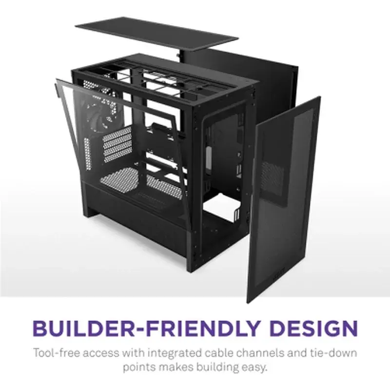 Корпус для ПК NZXT H3 Flow All Black (CC-H31FB-01) - фото 8