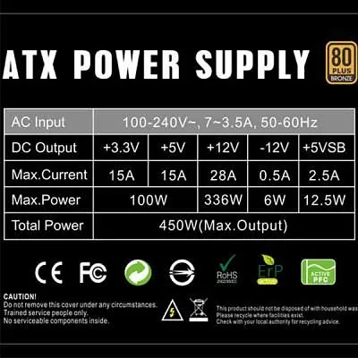 Блок питания Gamemax 450W (GP-450) - фото 5