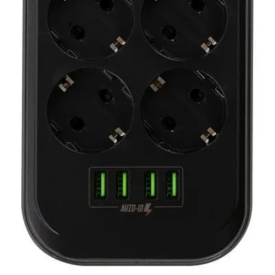 Мережевий фільтр живлення ColorWay (CW-CHE64B), 6 розеток/4USB Black (CW-CHE64B) - фото 7