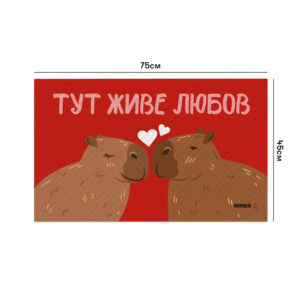 Килим придверний «Тут живе любов, капібари» - фото 3