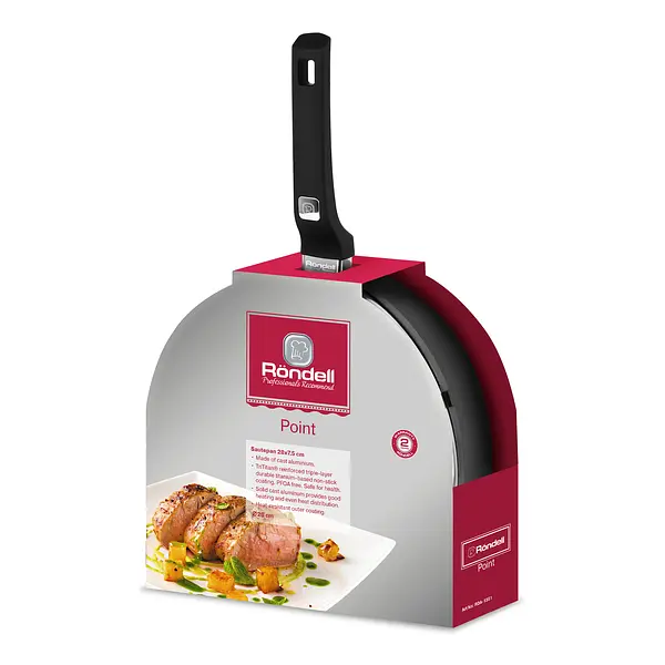 Сотейник Rondell Point RDA-1351 з кришкою, 28 см (6584739) - фото 4