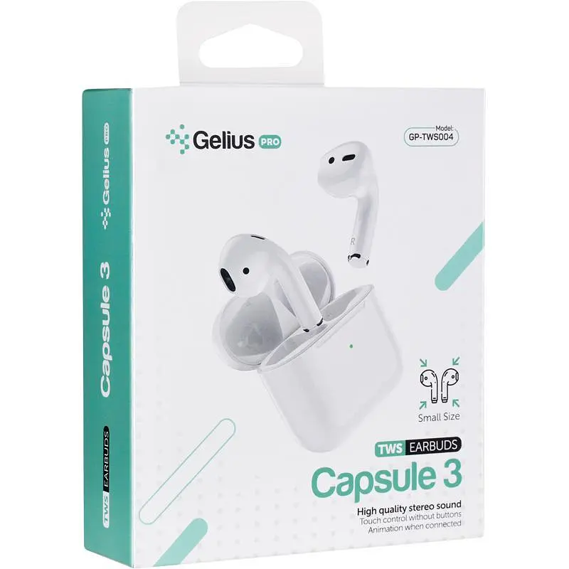 Бездротові аушники Gelius Pro Capsule 3 GP-TWS-004 White - фото 2