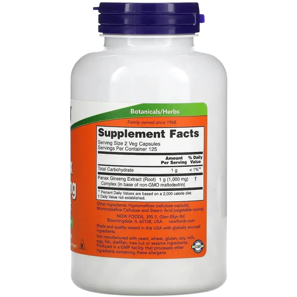 Екстракт женьшеню Now Foods Panax Ginseng 250 капсул - фото 2