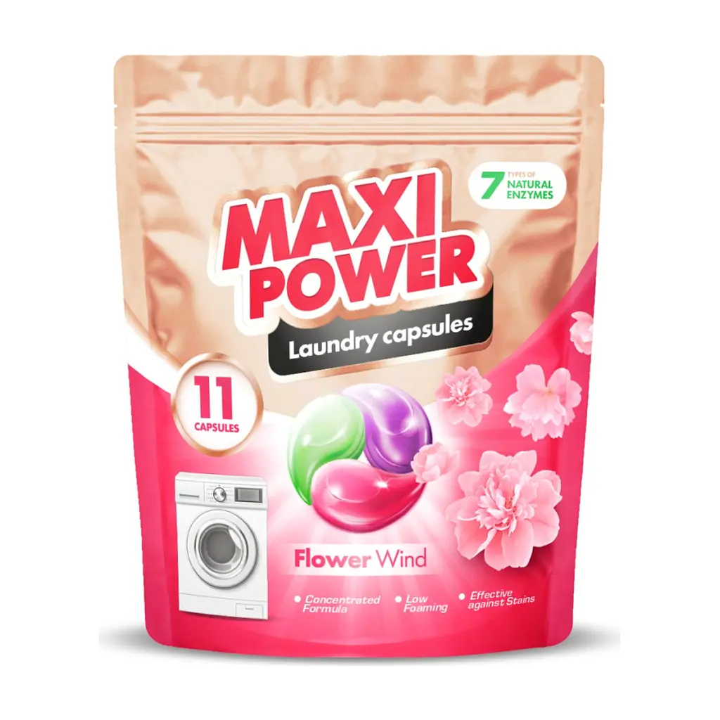Капсули для прання Maxi Power Flower Wind 11 шт. (4823098414988)