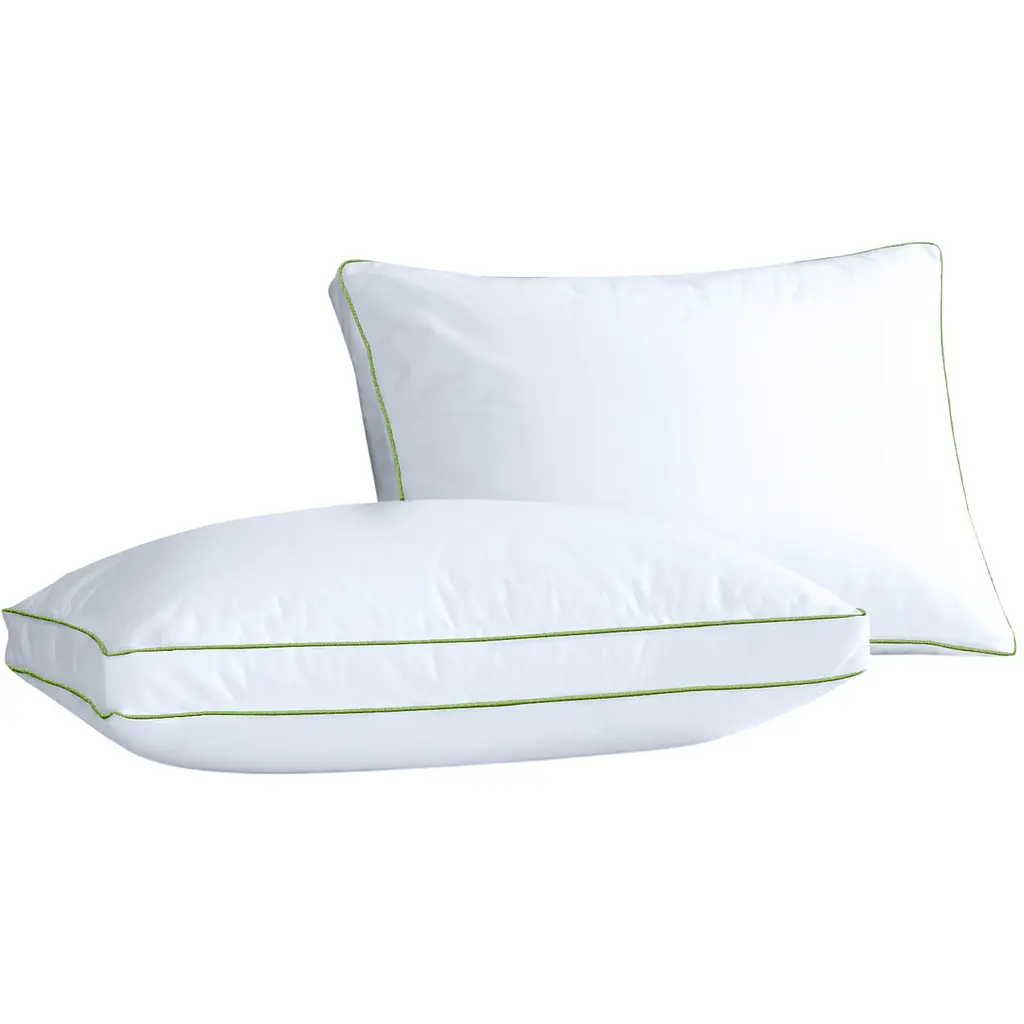 Подушка пух Cosas Feather антиалергенна 50x70 см 2 шт. білий (Set_2PillowFluff_BKGreen_50x70) - фото 2