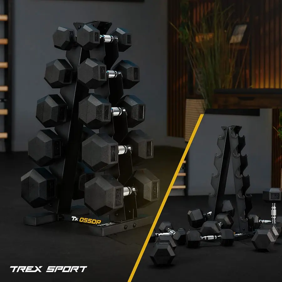 Стійка-піраміда для зберігання 5 пар гантелей Trex Sport TX-055DR - фото 14