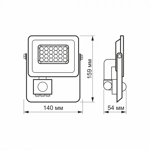 LED прожектор VIDEX F2e 20W 5000K с датчиком движения и освещенности - фото 7
