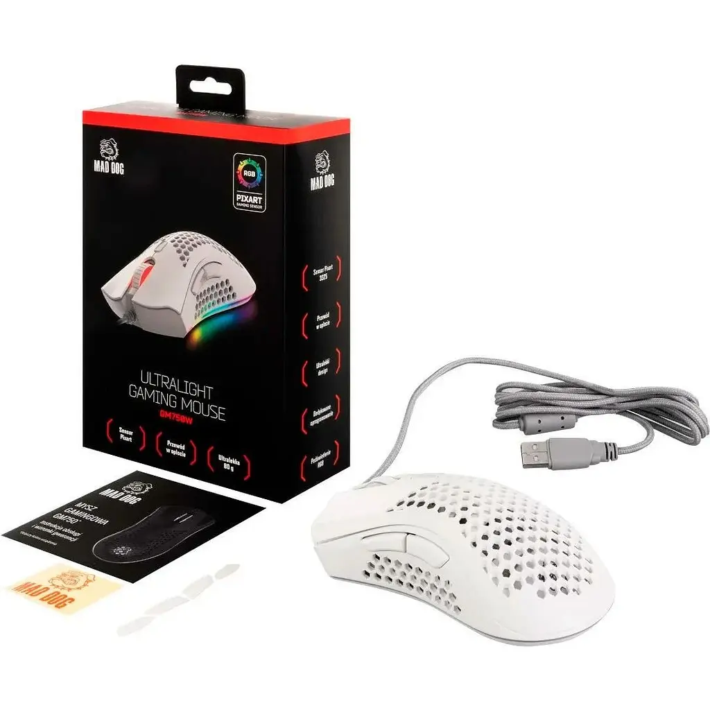 Миша MAD DOG GM750W White [124818] - фото 4
