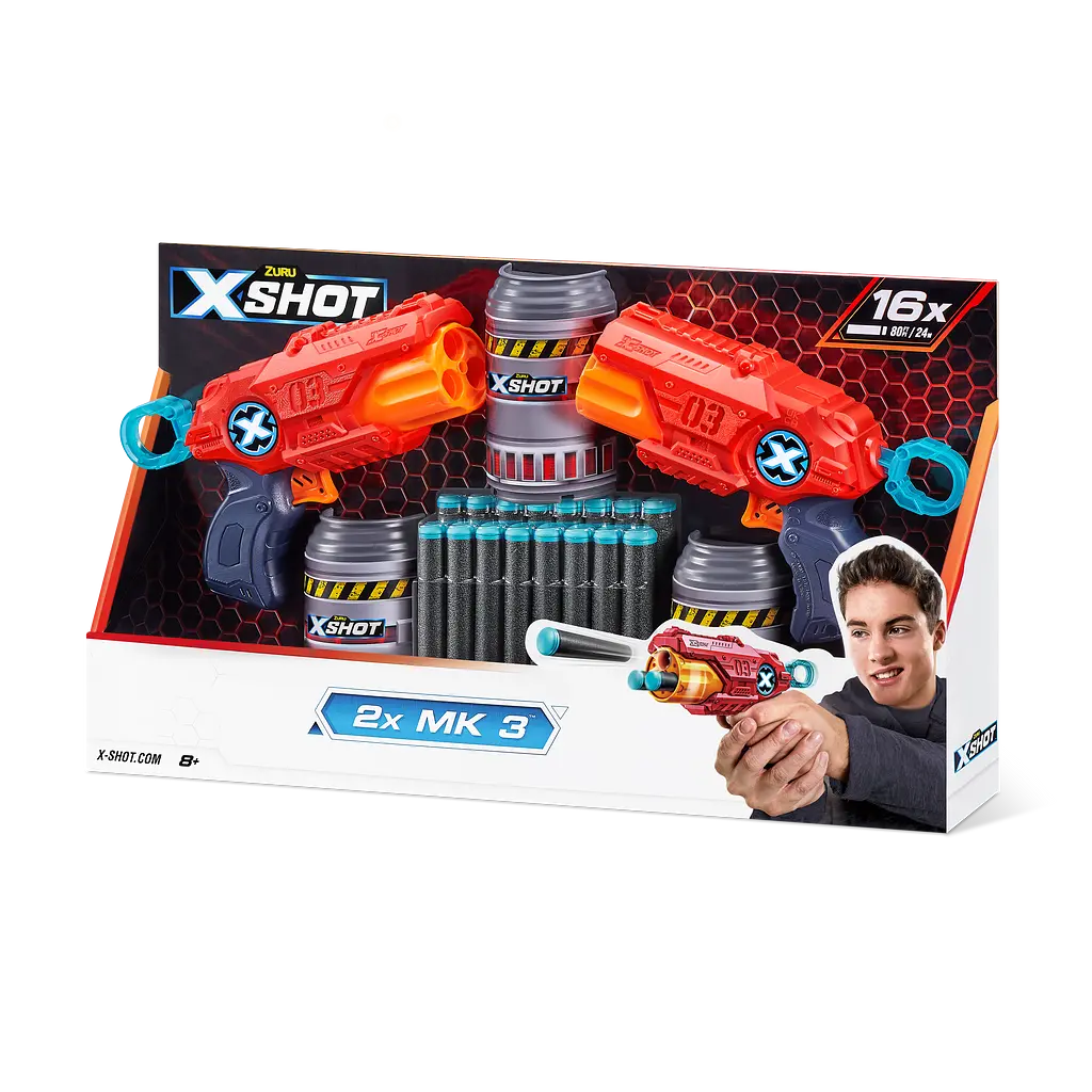 Набір швидкострільних бластерів Zuru X-Shot Red Excel MK 3 Double (36432R) - фото 4