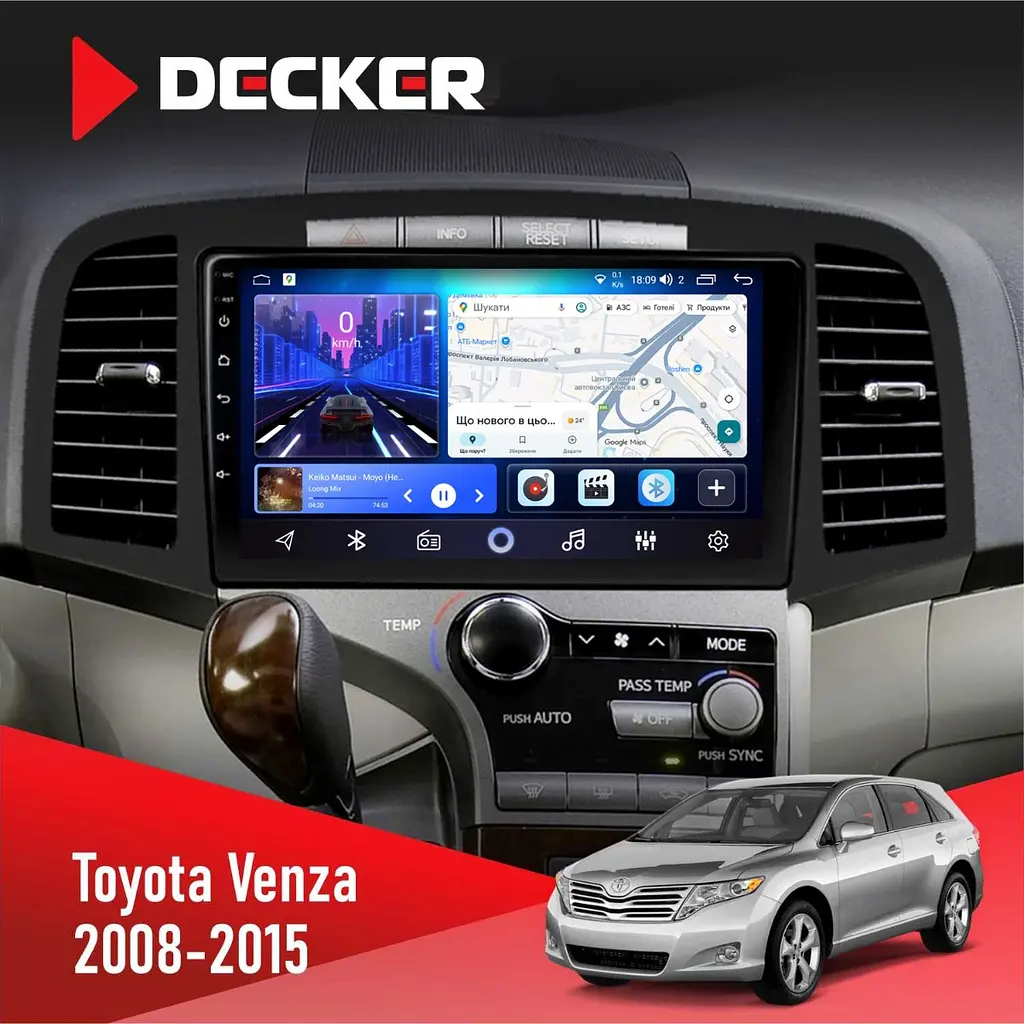 Штатна магнітола Toyota Venza 2008-2015 Decker D9-006 4x64, 4G Decker (НФ-00003963)