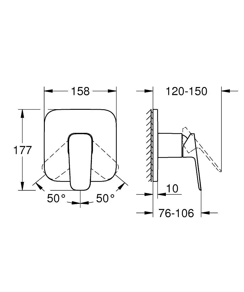 Змішувач для душу Grohe Cubeo 1017772430, Чорний матовий - фото 5