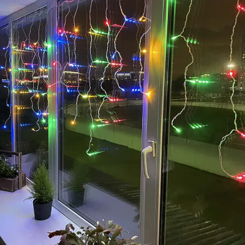Гірлянда ColorWay Бахрома 3мx0.6м 100Led IP20 кольорова (CW-GF-100L36VMC) - фото 9