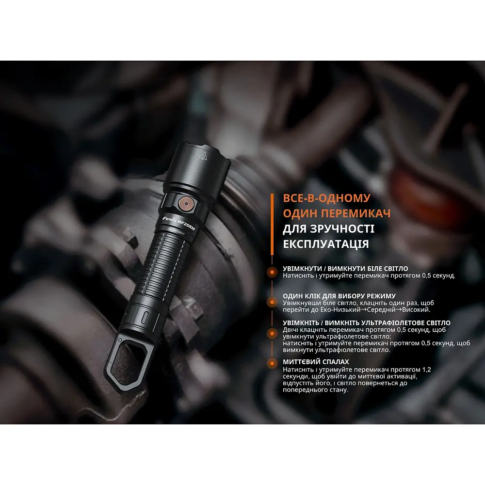 Ліхтар професійний Fenix WF25RM з магнітною зарядкою - фото 14
