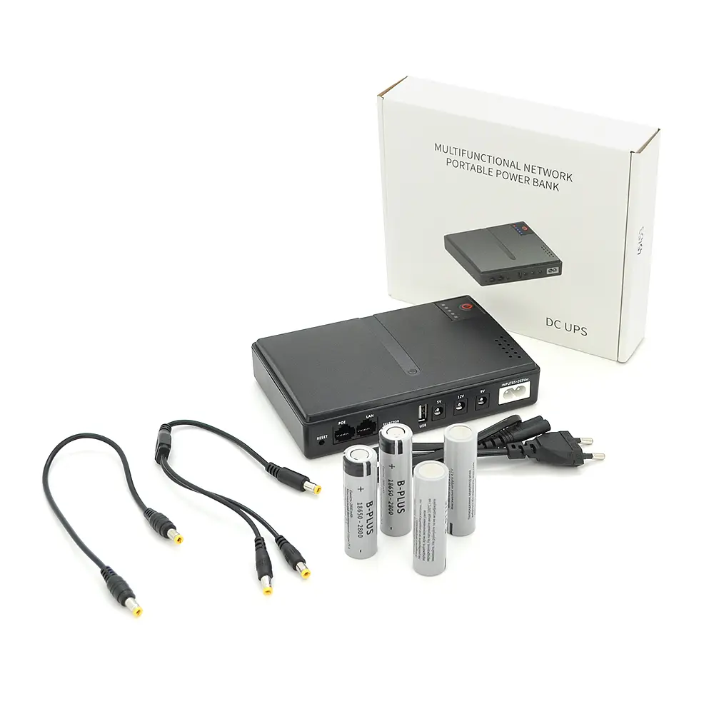 ДБЖ UPS-18W DC1018P YT45453 для роутерів/комутаторів/PON/POE-430, 5//9/12V, 1A, 11200MAh(знімні 4*2800MAh), Black, BOX - фото 4