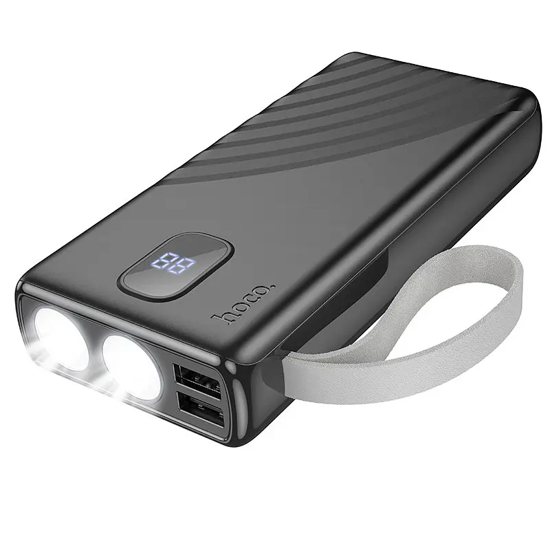 Портативний ЗП Power Bank Hoco J129A Nature flashlight 20000 mAh Black - фото 3