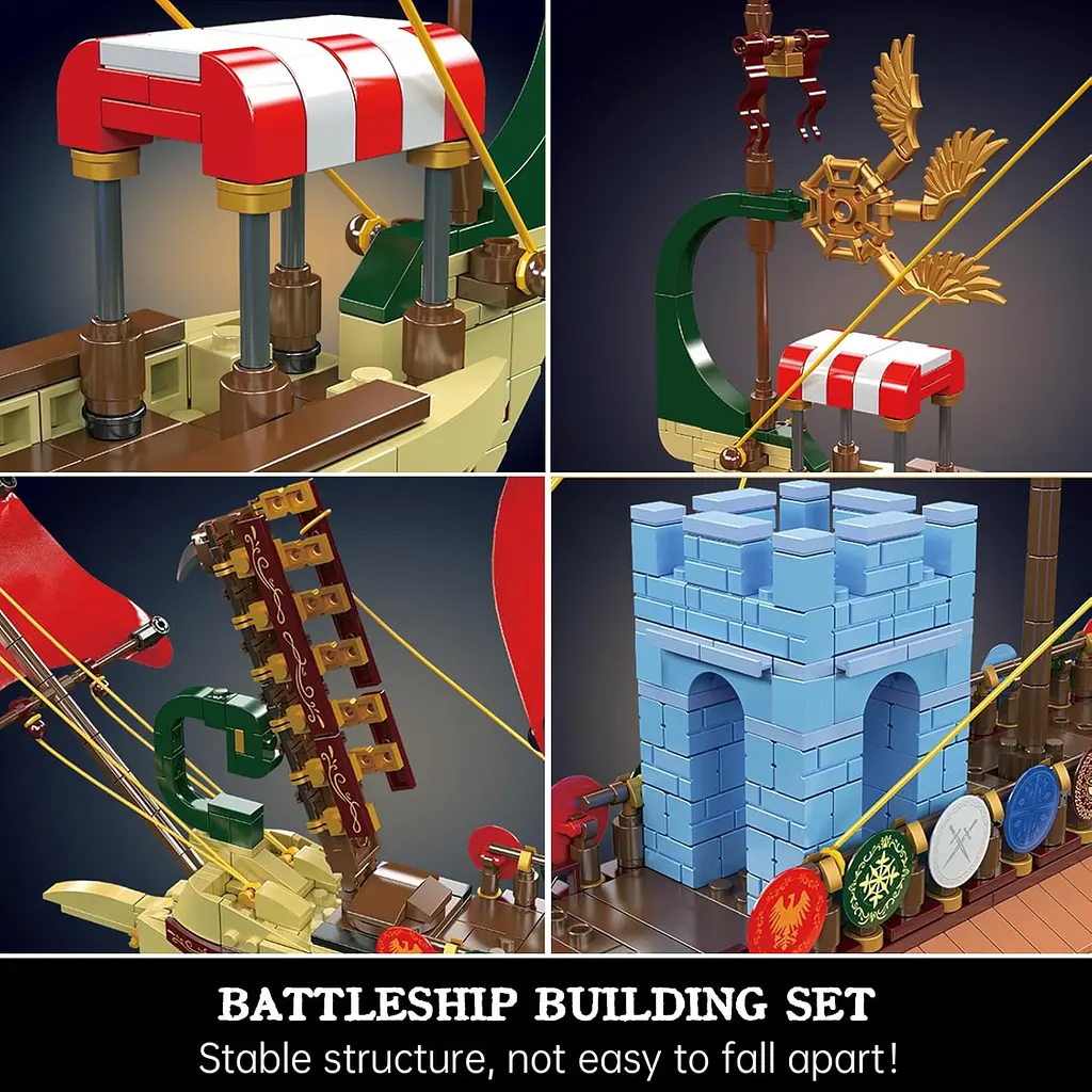 Конструктор корабель MOULD KING римська галера  Roman Imperium Warship 1466 деталей - фото 4