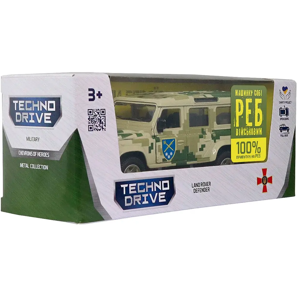 Машинка TechnoDrive серії Шеврони Героїв LAND ROVER DEFENDER "ОК "СХІД" - фото 12