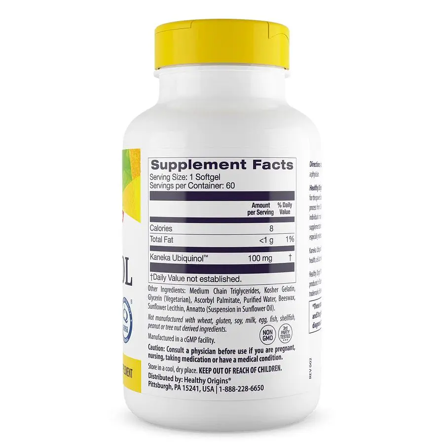 Натуральна добавка Healthy Origins Natural Ubiquinol 100 mg 60 капсул - фото 2