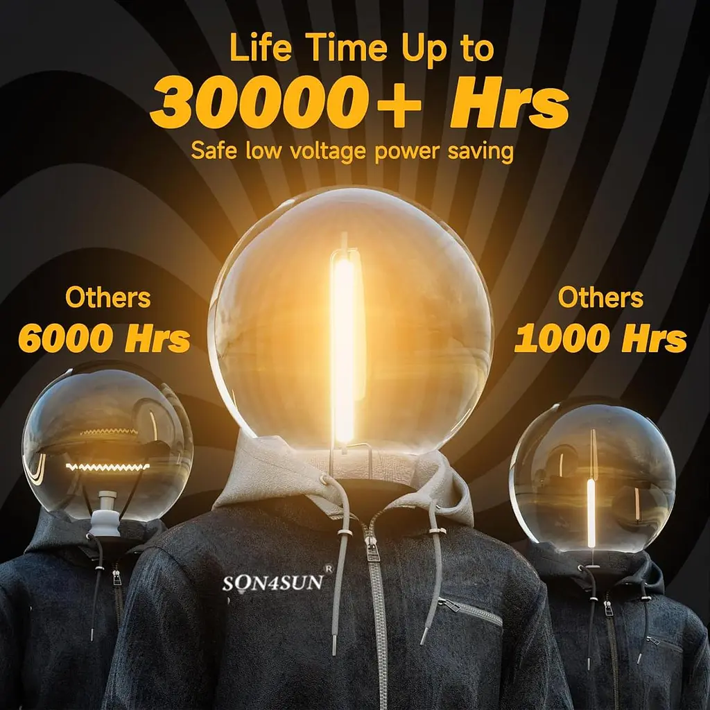 Светодиодная гирлянда Outdoor Power, 10 м Fairy Lights Outdoor Lights с 25+3 лампами G40 IP44 Водонепроницаемые, Внутренние - фото 4
