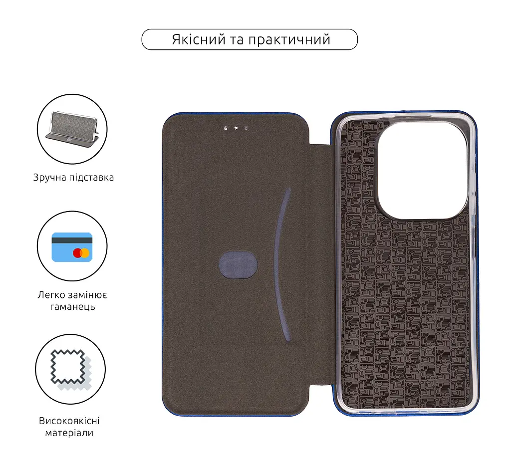 Чехол-книжка для Infinix Smart 8 (X6525)/8 Plus Hot 40i TECNO Spark Go 2024 (BG6)/20C (BG7n)/20 (KJ5n), G-Case, синий, кожаный чехол-книга из экокожи (PU) и TPU, с магнитом, с подставкой и вместительным кардхолдером, противоударный - фото 3