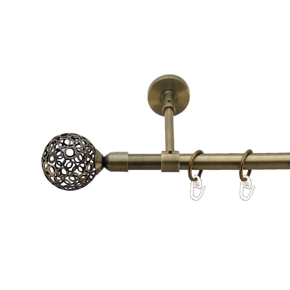 Карниз Orvit Савона металевий однорядний закритий гладка труба кільце металеве Антик 16 мм 240 см (7282240)