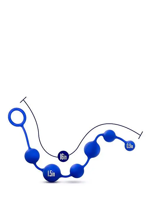 Анальные шарики Performance Advanced Silicone Anal Beads 40.6 см (синий) - фото 5