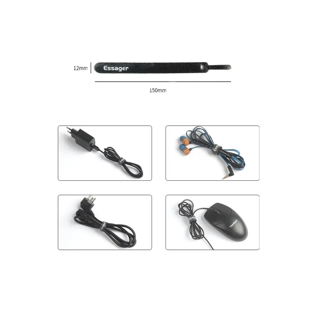 Набір для кріплення Earphone Charger Cord Management Holder Clip 10 pcs/strip Essager (EXD-KBB01) - фото 5