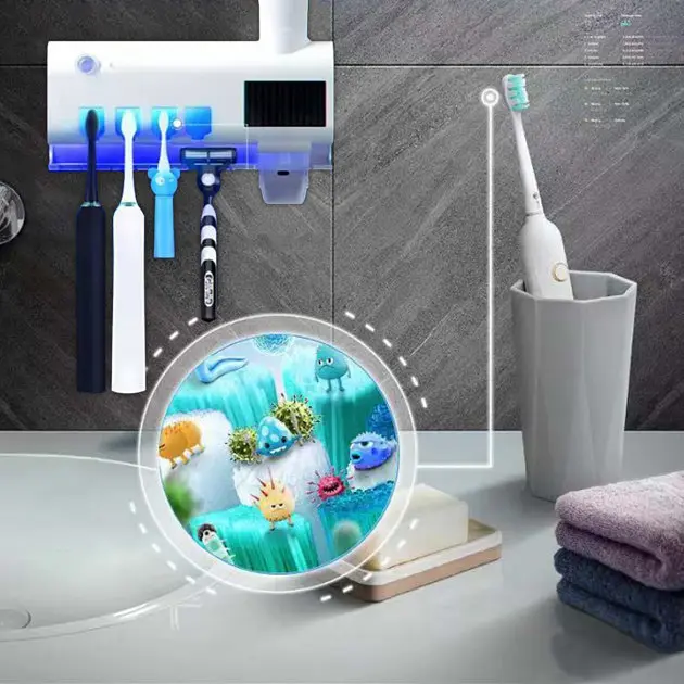 Диспенсер для зубної пасти та щітки автоматичний Toothbrush sterilizer W-020 - фото 9