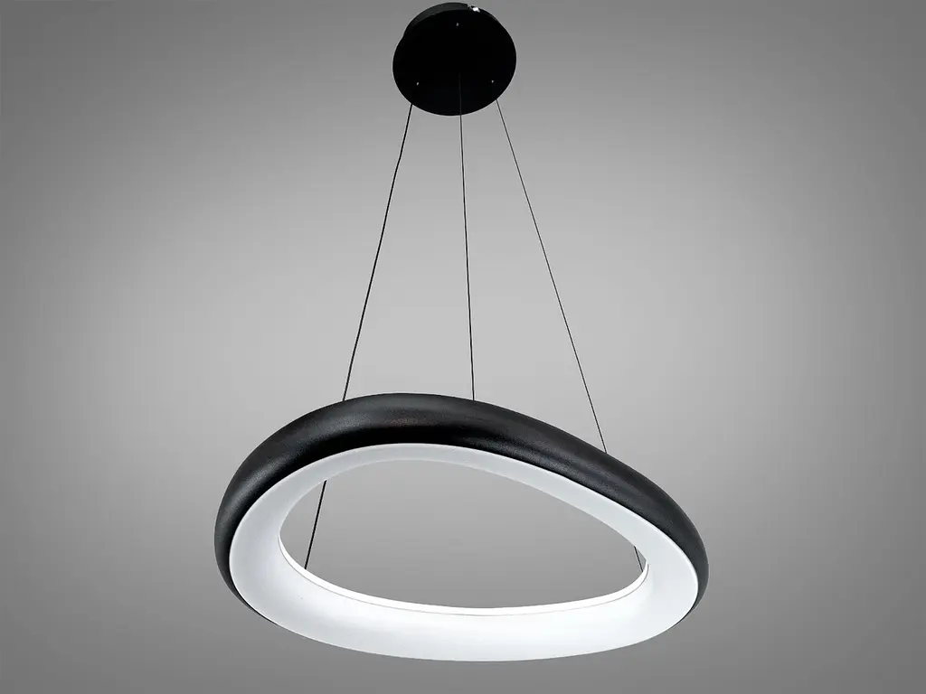 Сучасна підвісна LED люстра кільце для кухні Diasha 0472A BK чорна 54 см 36W регульована за висотою - фото 4