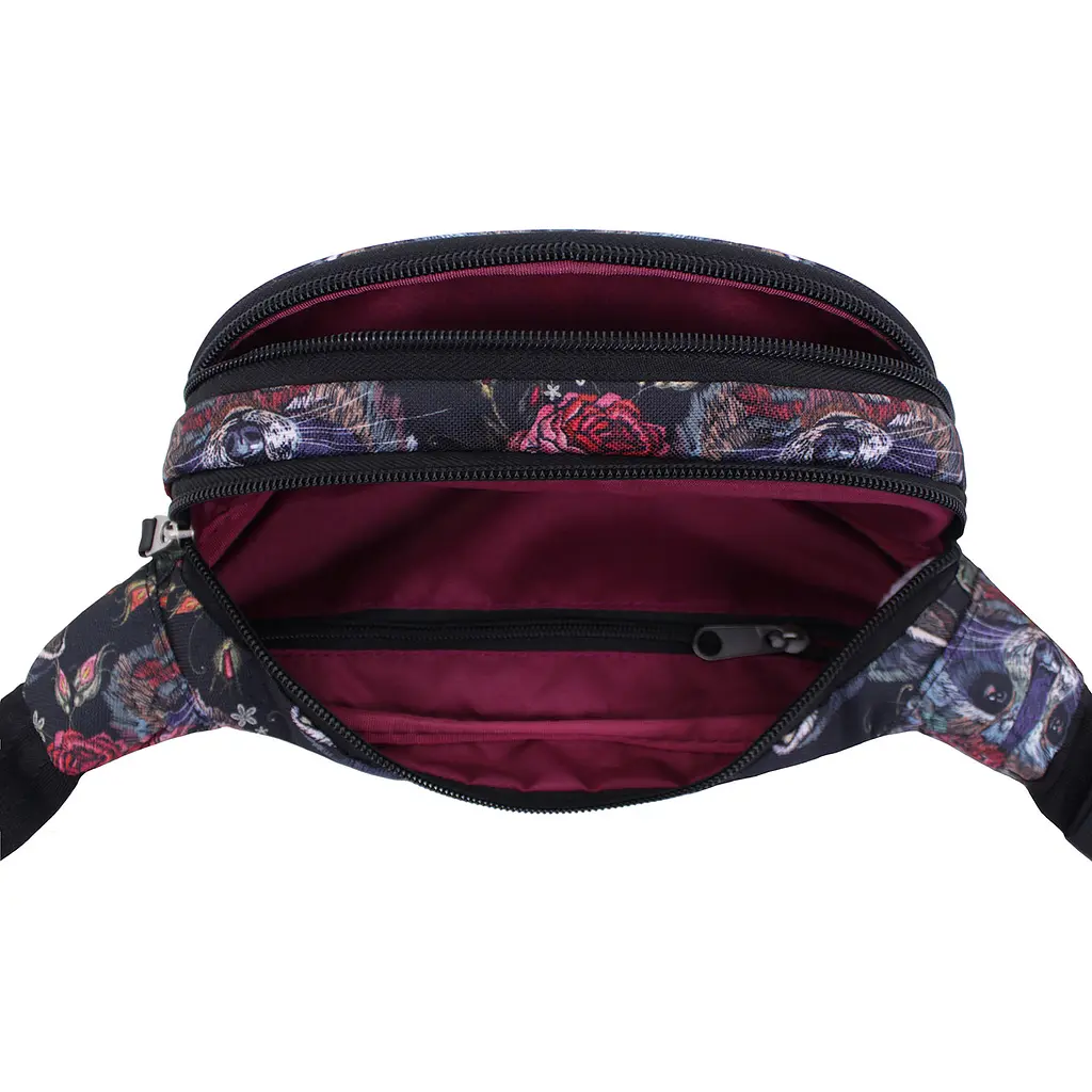 Сумка-бананка Bagland Bella 2 л сублімація 477 чорна з принтом (00202664) - фото 4