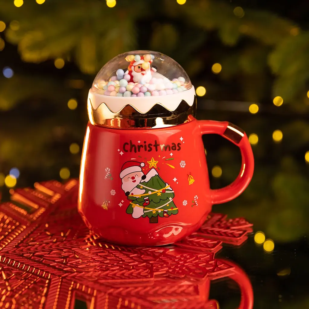 Чашка порцелянова Christmas 400 мл червоний Yiwu FM-CS-41D - фото 2