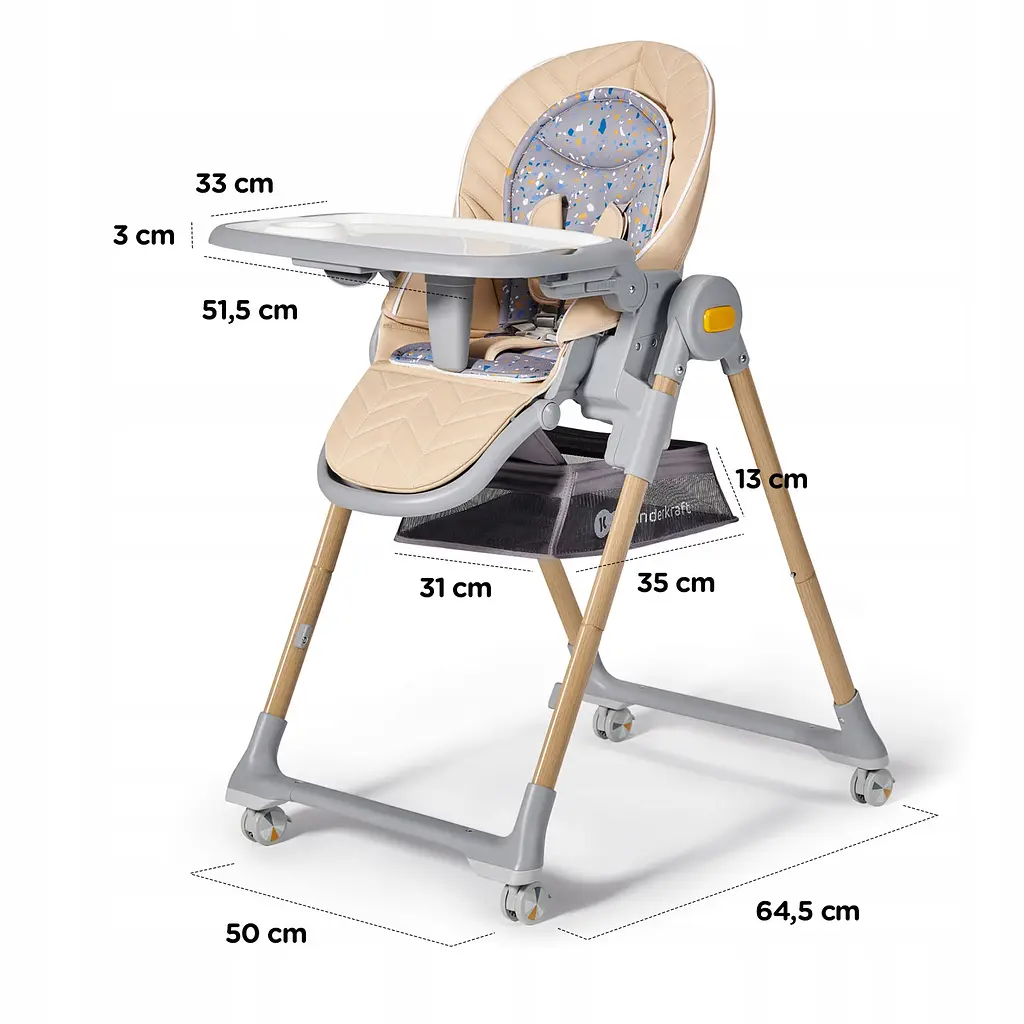 Стульчик для кормления 2в1 KiderKraft LASTREE Wood Beige - фото 4