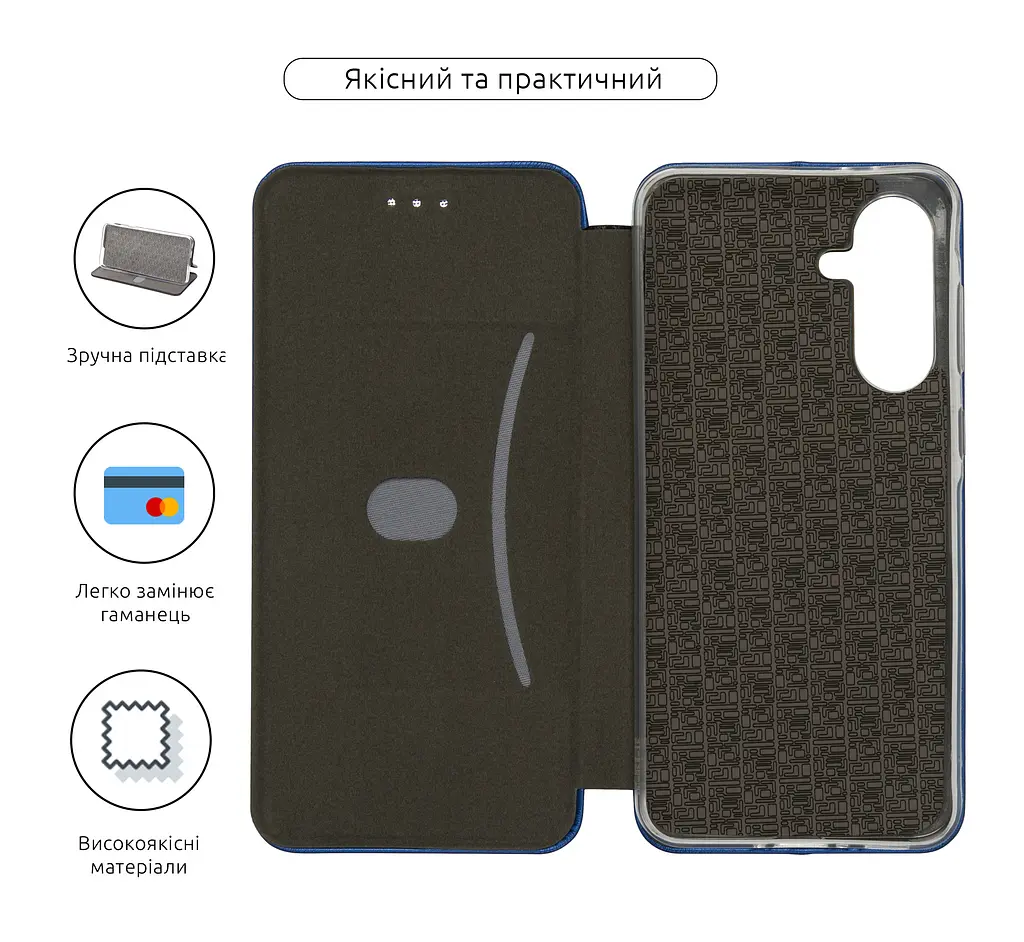 Чехол-книжка для Samsung Galaxy A56 5G, G-Case, синий, кожаный чехол-книга из экокожи (PU) и TPU, с магнитом, с подставкой и вместительным кардхолдером, противоударный, защита всего корпуса, ArmorStandart (ARM83059) - фото 3