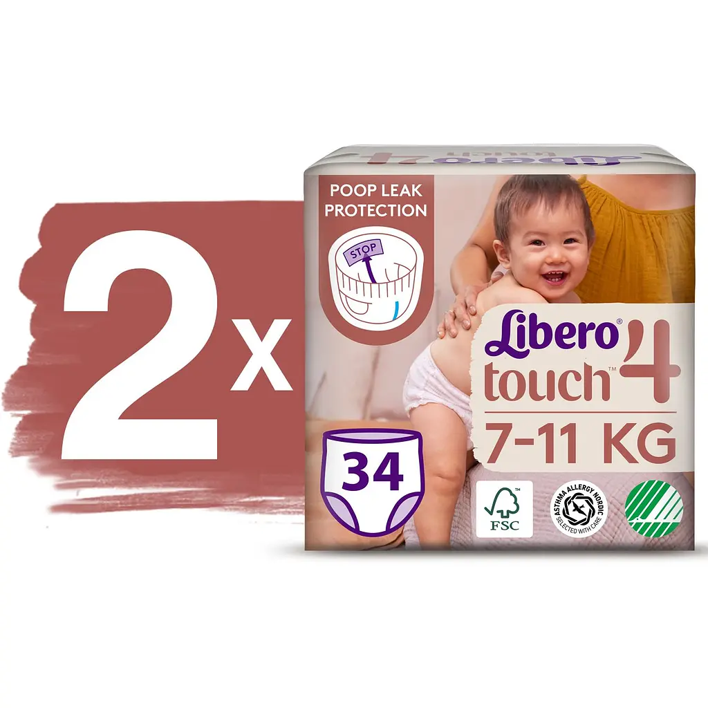 Подгузники-трусики Libero Touch Pants 4 (7-11 кг), 68 шт. - фото 2