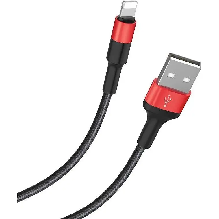 Кабель Hoco X26 Xpress Lightning 1m black red - фото 2