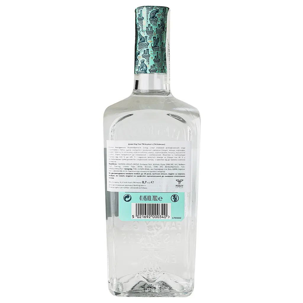 Джин Hayman's Old Tom Gin, 41,4%, 0,7 л - фото 5