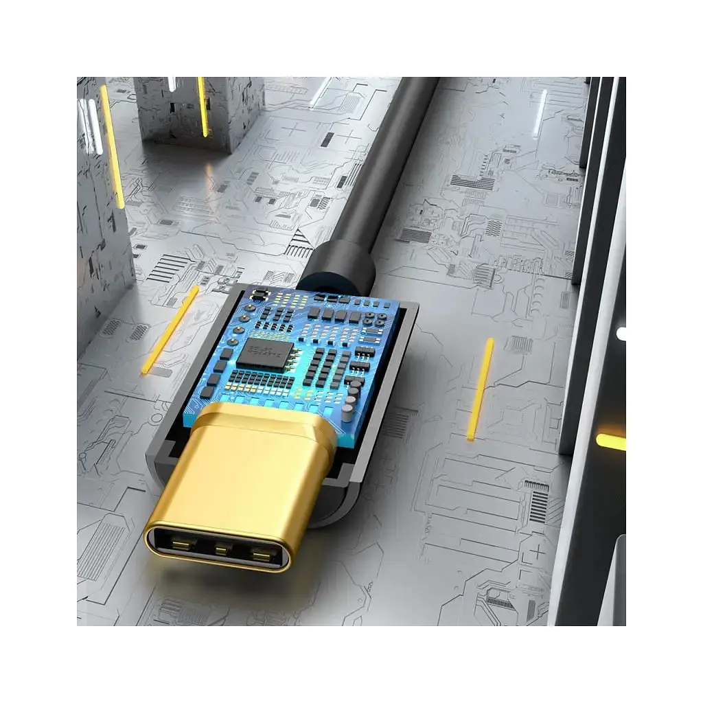 Перехідник USB-C M to 3.5mm F 0.1m black Baseus (CATL54-01) - фото 5