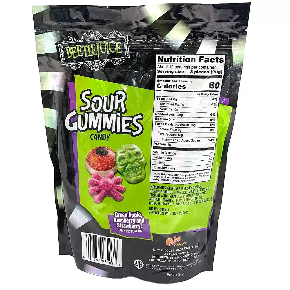 Жувальні цукерки Beetlejuice Halloween Bugs Grubs Gummies 40 шт 280 г - фото 3