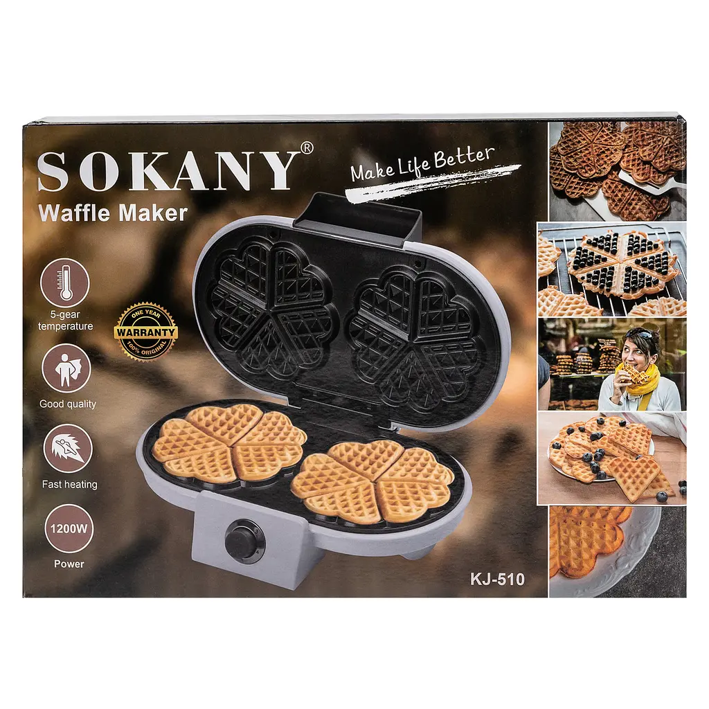 Вафельниця для товстих вафель SOKANY KJ-510 з антипригарним покриттям, білий Sokany KJ-510 - фото 10