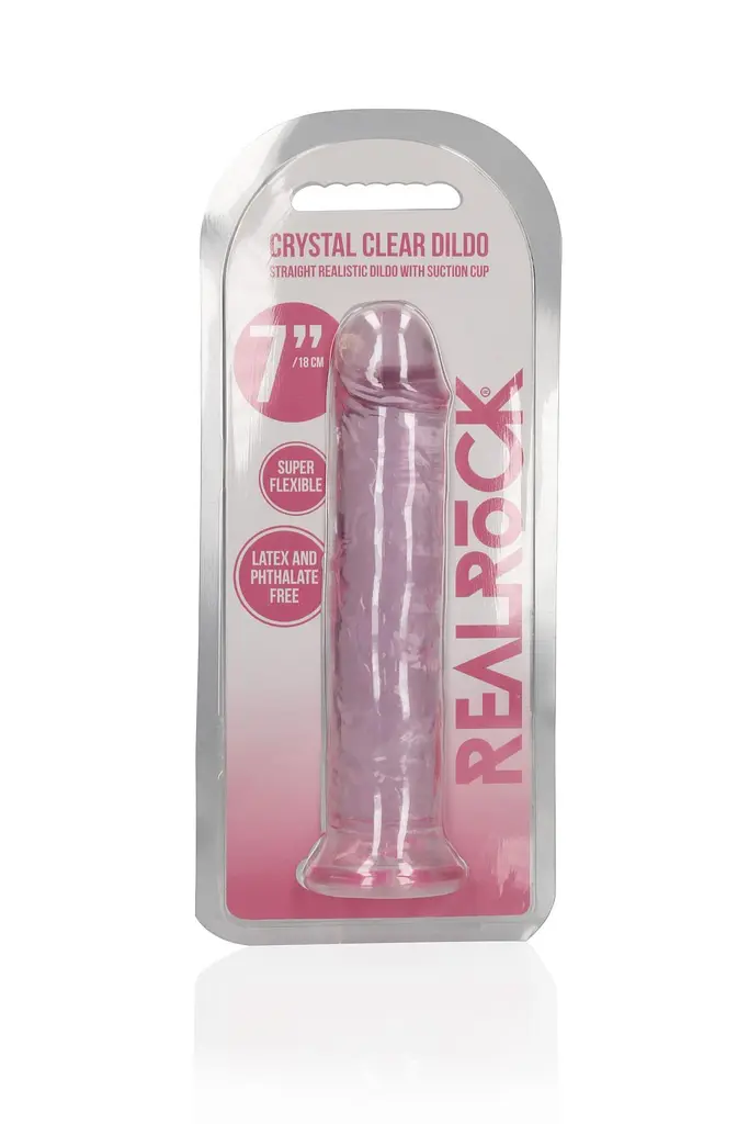 Фалоімітатор RealRock Crystal Clear Realistic Dildo 7'' 20 см różowy - фото 2