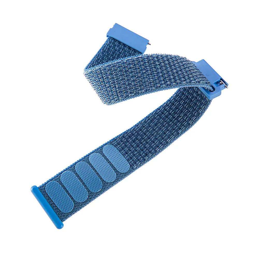 Ремінець нейлоновий на липучці BeWatch Xiaomi Amazfit BIP/GTS/GTR 20 мм Блакитний (1011302.1UW) - фото 2