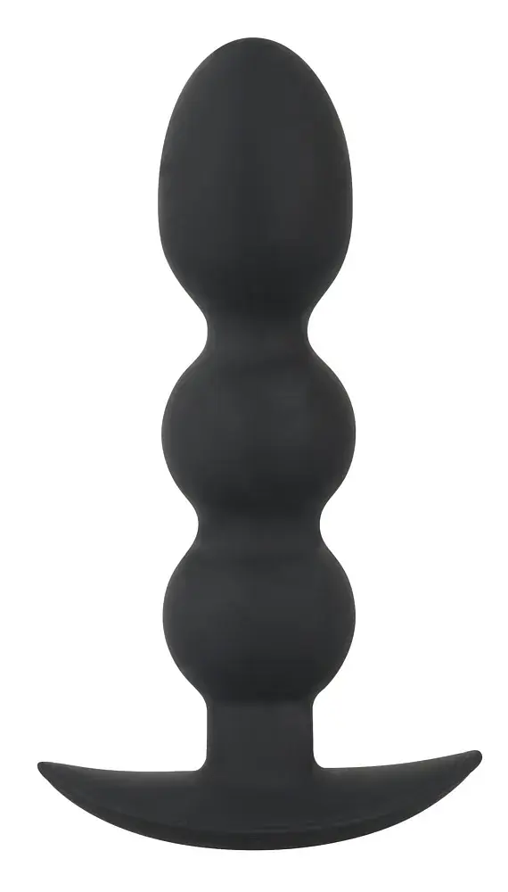 Анальна пробка Orion Black Velvets Heavy Beads, 13,3х3,2 см, чорний